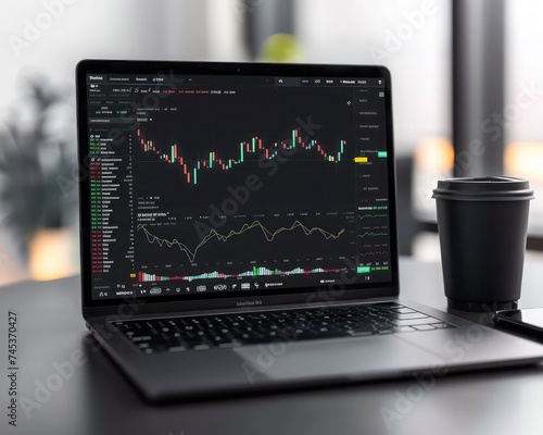 Laptop Displaying Stock Market Analysis