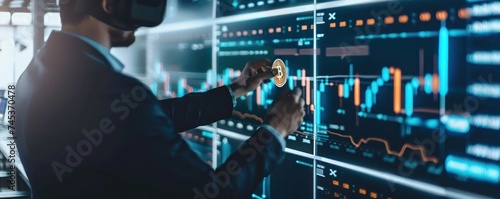 Businessman Analyzing Digital Financial Charts