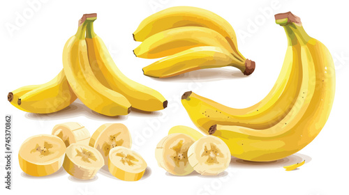 Banana Fruit Fresh Harvest Vector Illustration Isolated