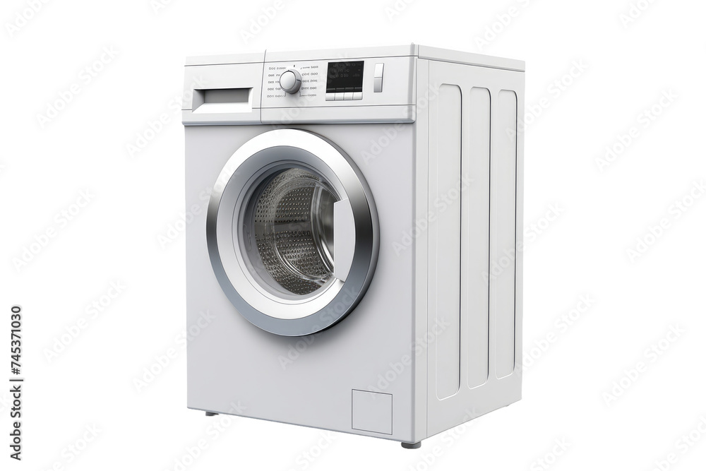 Automatic Washing Machine Isolated on Transparent Background