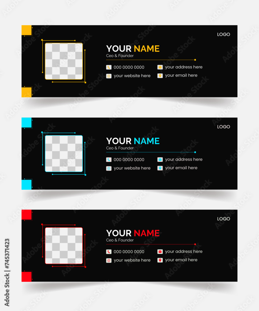 Modern creative email signature design or email footer template, Clean and simple email signature template or email footer and personal social media cover page design Modern creative email signature design or email footer template, Clean and simple email signature template or email footer and personal social media cover page design