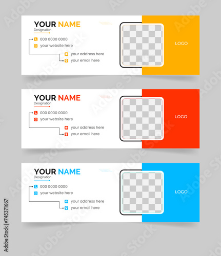 Clean and simple email signature template or email footer and personal social media cover page design,
Business Email Signature Design Template photo