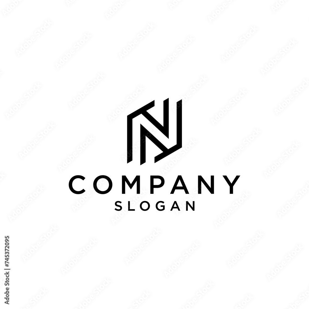 letter N vector logo design abstract template