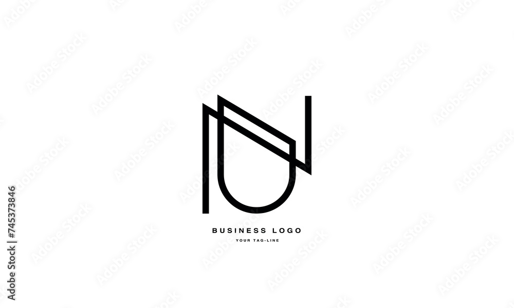 Alphabet Letters UN, NU, Initials Logo Monogram Alphabet Letters UN, NU, Initials Logo Monogram