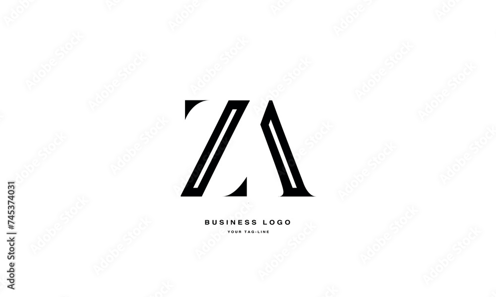Obraz premium ZA, AZ, Z, Abstract Letters Logo Monogram