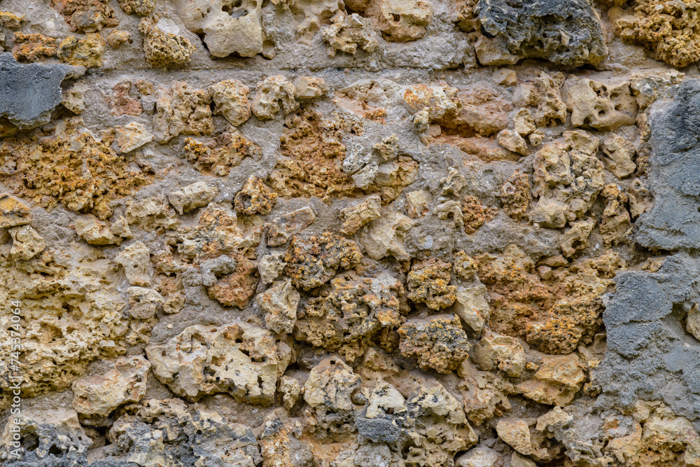 Texture of the shell rock limestone for background. Natural pattern