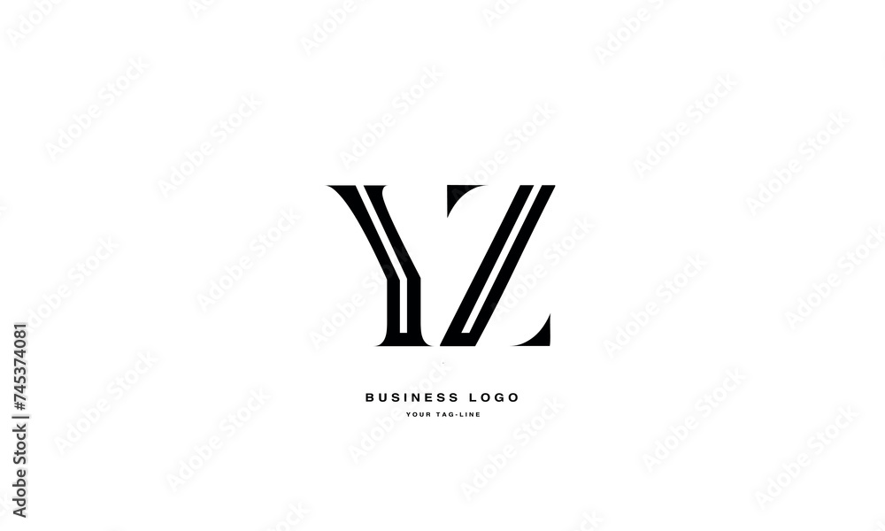 Obraz premium YZ, ZY, Abstract Letters Logo Monogram
