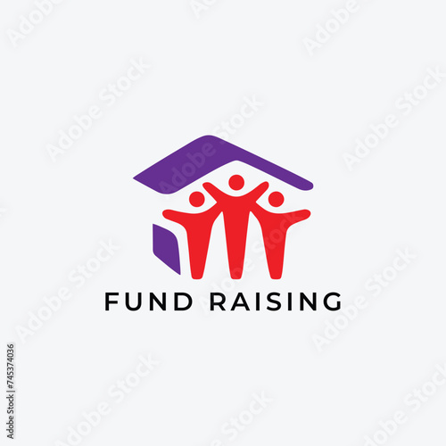 fund raising charity logo design vector
