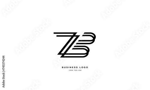 ZB, BZ, Z, B, Abstract Letters Logo monogram