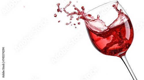 a close up of a wine glass with a liquid splashing out of the top and bottom of the glass.