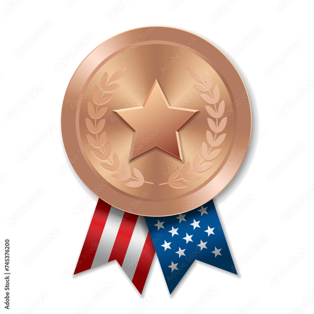 Bronze award sport medal with USA ribbons and star Bronze award sport medal with USA ribbons and star