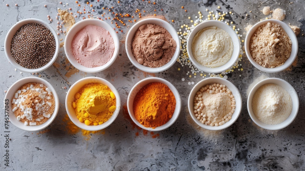 Dietary supplements for health and beauty, in pill and powder forms, vitamins, collagen, biotin
Dietary supplements for health and beauty, in pill and powder forms, vitamins, collagen, biotin