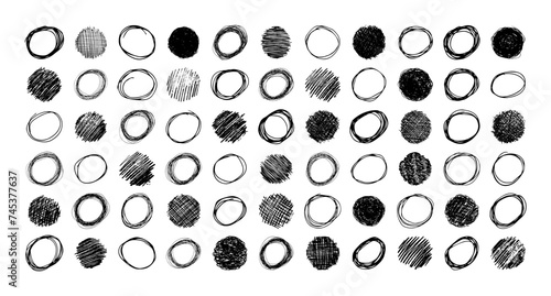 Hand drawn scribble circles