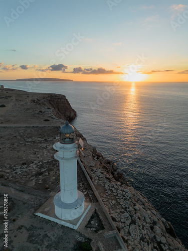 Cap de Barbaria lighthouse in Formentera island photo