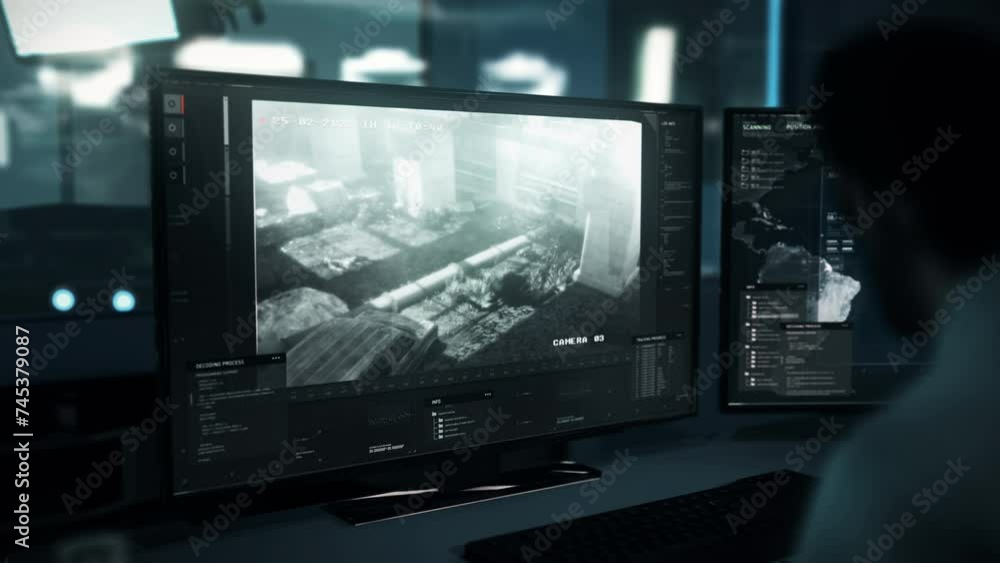 Surveillance system observing the army assault operation. Surveillance software showing the army assault forces troops fighting the terrorists. Surveillance of the army assault soldiers. Interface. Surveillance system observing the army assault operation. Surveillance software showing the army assault forces troops fighting the terrorists. Surveillance of the army assault soldiers. Interface.