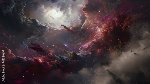 a galaxy art with colourful clouds and stars