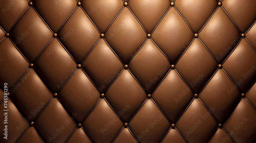 Close-up texture of diamond-shaped stitched genuine leather Close-up texture of diamond-shaped stitched genuine leather