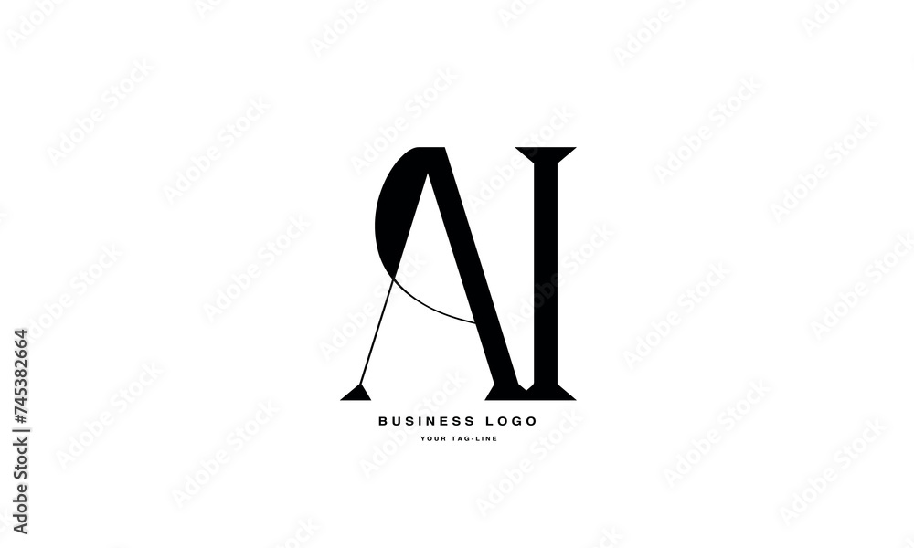 AI,. IA, A, I, Abstract Letters Logo Monogram