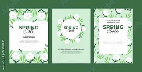 Set of spring sale banner