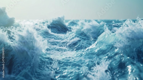 bright image of the rough sea with waves.  © CreativeCreations