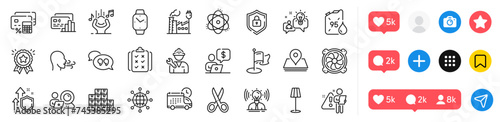 Breathing exercise, International globe and Petrol canister line icons pack. Social media icons. Improving safety, Delivery, Video conference web icon. Pin, Repairman, Floor lamp pictogram. Vector