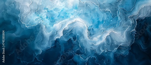 Blue marble background with delicate swirls of white and grey