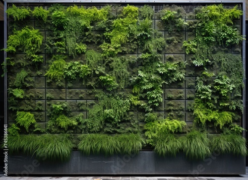 Green Plant Wall With Plants in Front of Building © Marharyta