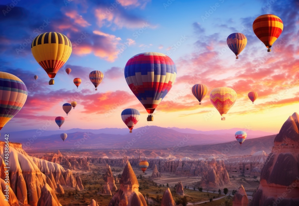 Obraz premium A bunch of hot air balloons flying in the sky.