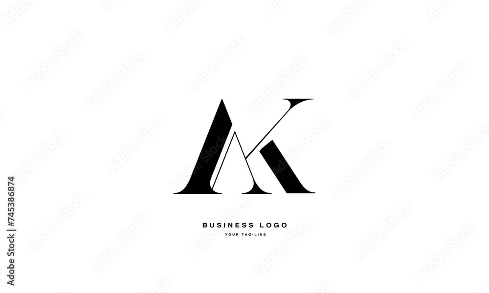 AK, KA, A, K, Abstract Letters Logo Monogram AK, KA, A, K, Abstract Letters Logo Monogram