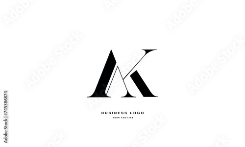 AK, KA, A, K, Abstract Letters Logo Monogram