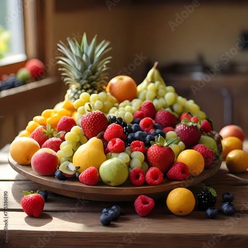 fruits plate on a table 