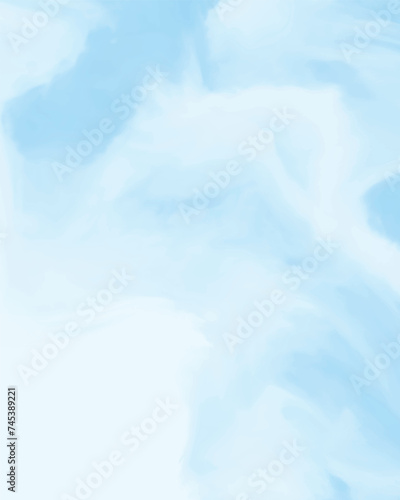 Blue Sky Covered with Delicate Clouds. Vector Background with Smooth White-Blue Cloudy Heaven. Delicate Jagged Clouds Against a Sunny Blue Sky. RGB. No text.