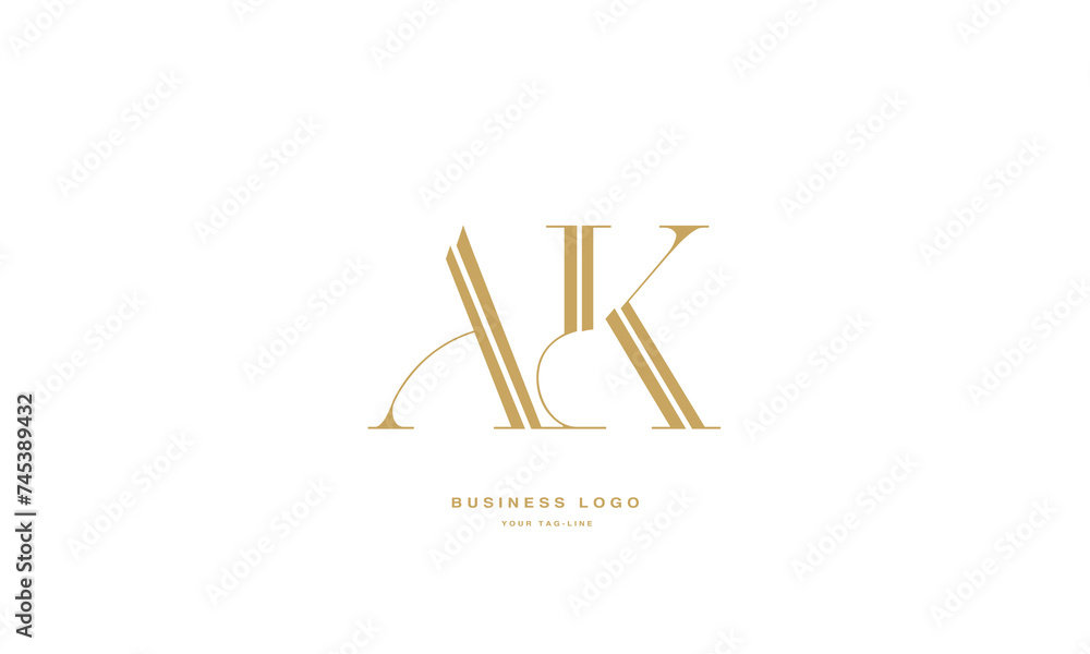 AK, KA, A, K, Abstract Letters Logo Monogram