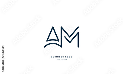 AM, MA, A, M, Abstract Letters Logo Monogram