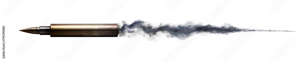 A bullet trace isolated on transparent background. - obrazy, fototapety, plakaty 