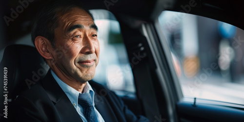 車に座っている日本人ビジネスマン © stockmotion