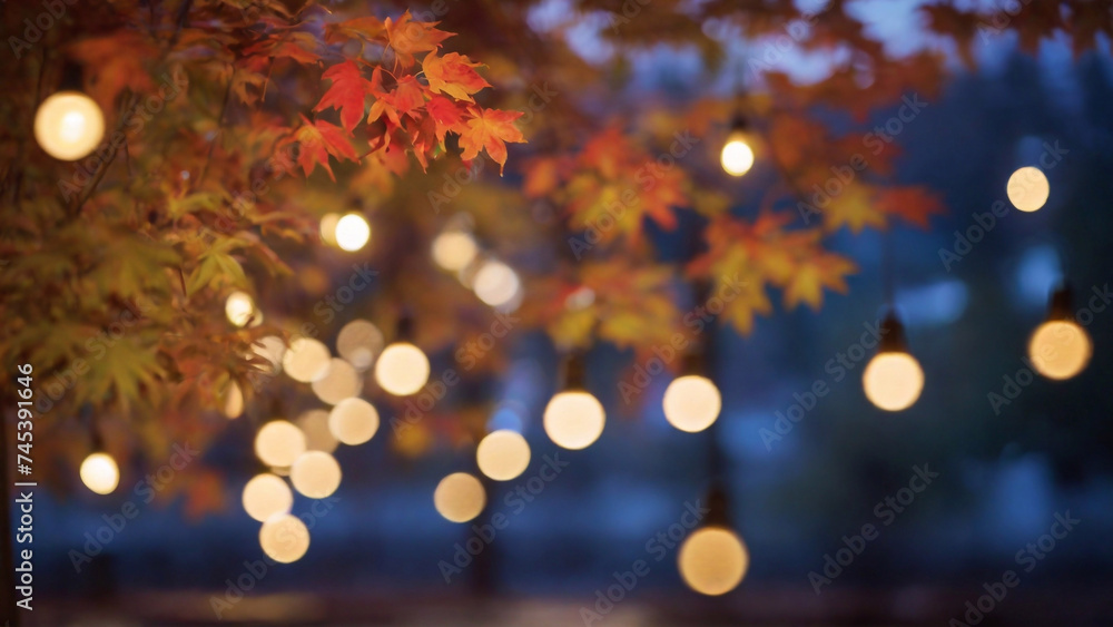 custom made wallpaper toronto digitalAutumnal background with bright bokeh lights and maple leaves