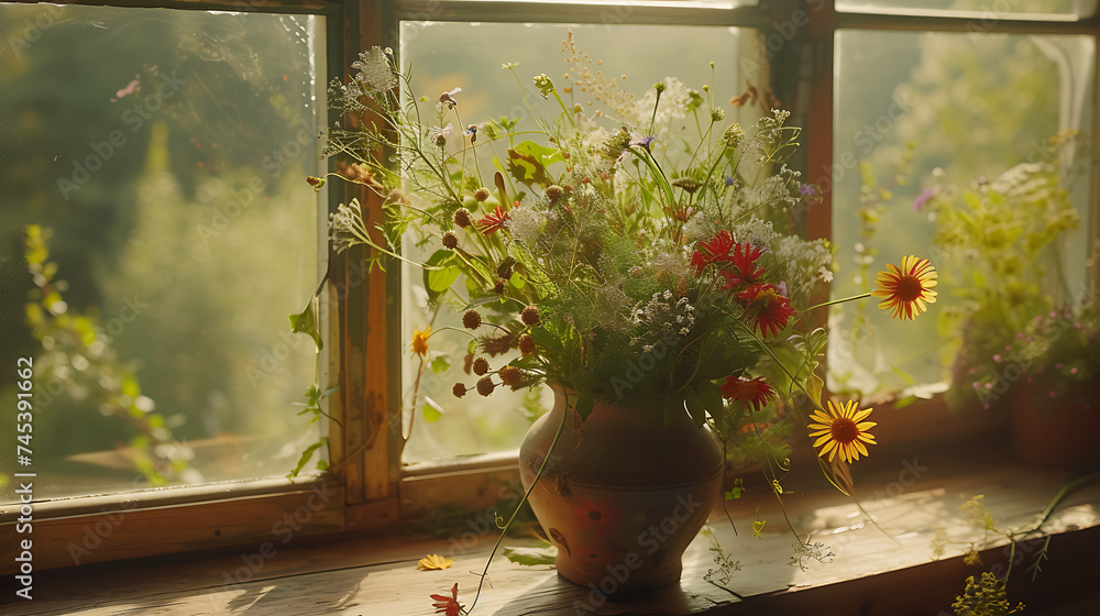 Um belo jardim capturado em close com uma lente de 50mm sob uma suave luz natural - obrazy, fototapety, plakaty 