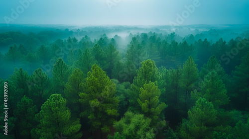 Aerial View of Summer Forest Landscape.  Woodland Serenity.  Top of the World © EwaStudio