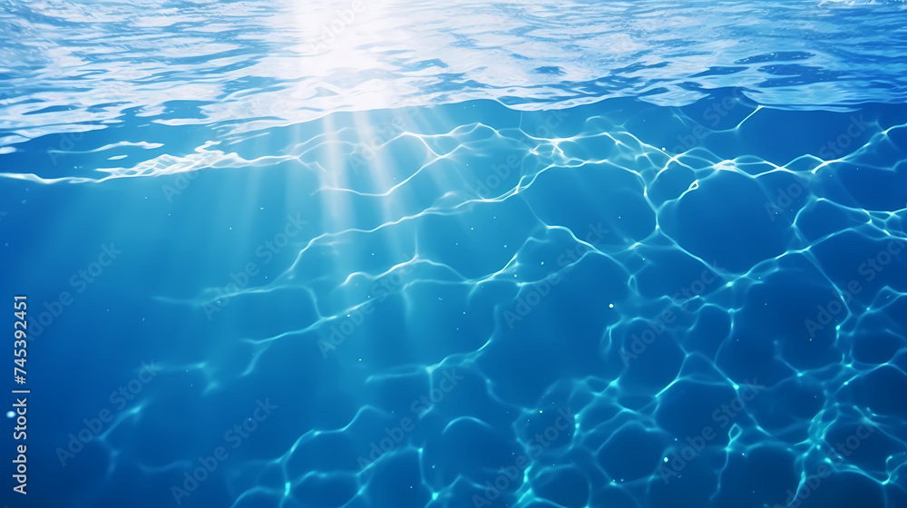 Obraz premium Abstract blue water wave texture, world water day concept, idea of saving water and protecting world environment