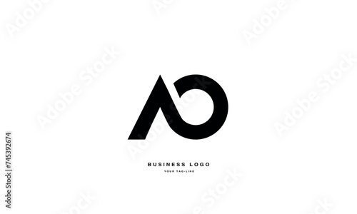 AO,OA, O, A, Abstract Letters Logo Monogram