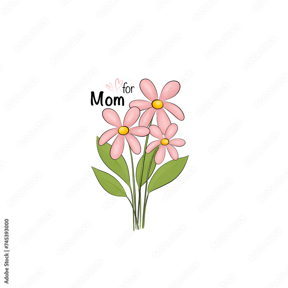 Flowers png clipart illustration 