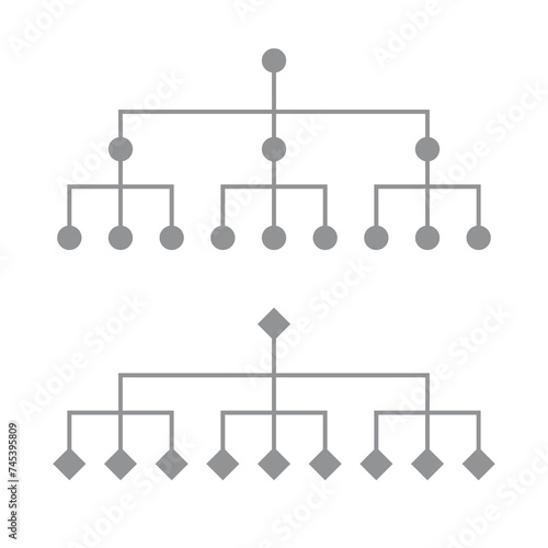 Hierarchy, structure or chain of elements icon. Control pyramid pictogram. A model of a company, organization, or relationship diagram.