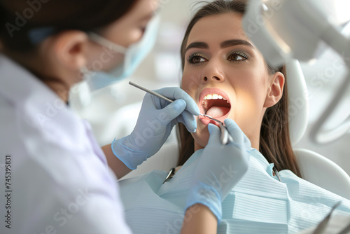 dentist performing a dental check-up