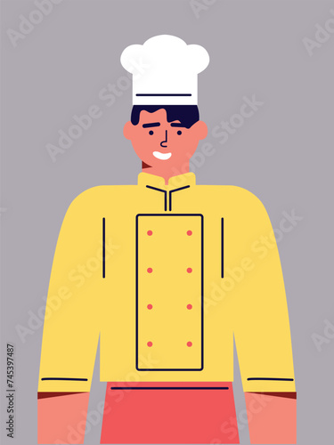 Cook character. Vector illustration in cartoon style. Labor day	