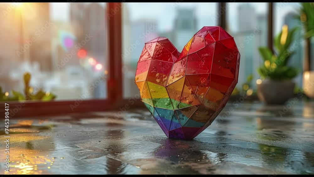 Rainbow-colored heart symbolizing love, respect, affection, and ...