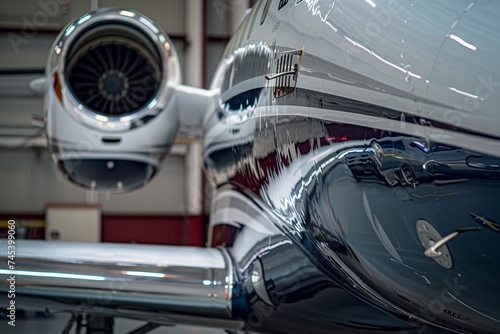 Auto Mechanic Specializing in Jet Services, Meticulously Applying Protective Coatings to Aircraft Body, Uniform Light Distribution, Focused on Detail Tags: © Abdul