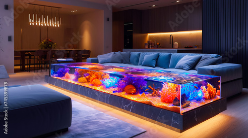Coffee Table Aquarium.Interior Oasis with Fish