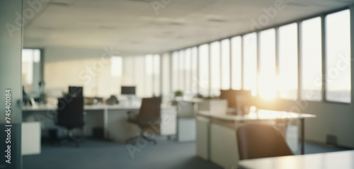Blurred office background. Generative AI