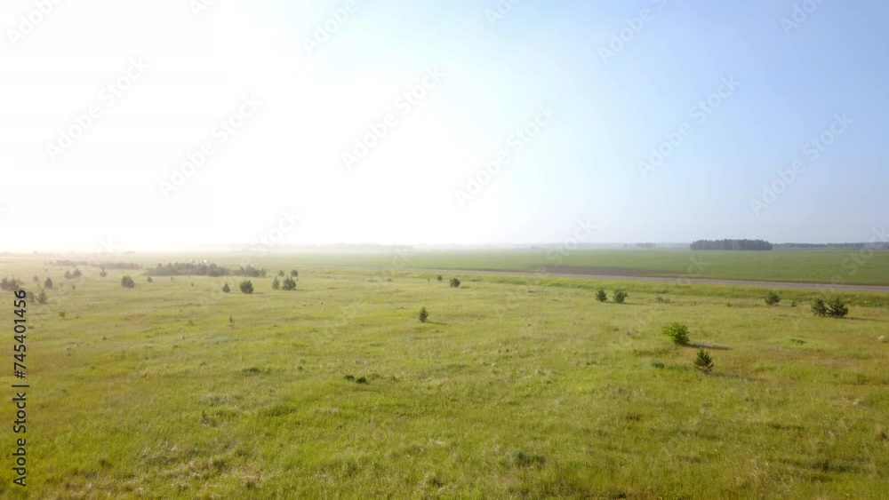 Sunny morning in the countryside on an early summer morning. High quality 4k footage Sunny morning in the countryside on an early summer morning. High quality 4k footage